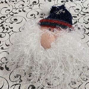Festive Santa Claus Ornament with Curly Beard
